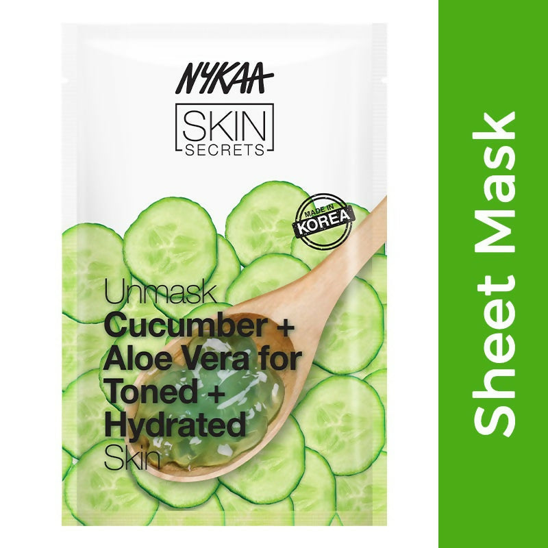 Buy Nykaa Skin Secrets Indian Rituals Cucumber + Aloe Vera Sheet Mask For Toned & Hydrated Skin from DrMediCart, Ship from India to USA
