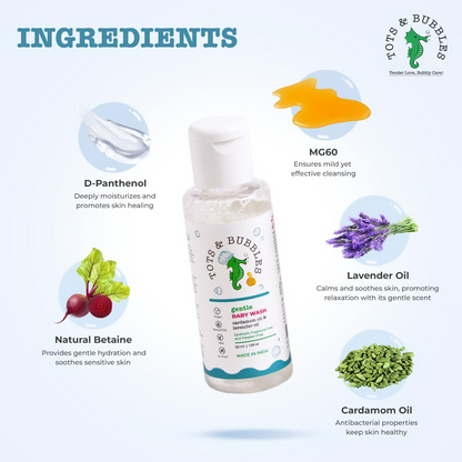 Tots & Bubbles Gentle Baby Body Wash with Natural Lavender & Cardamom Oil