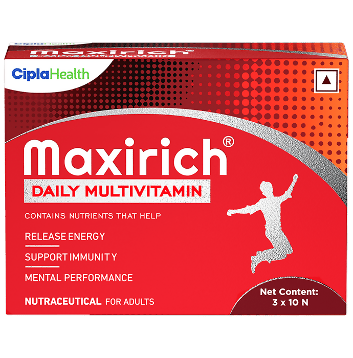 Cipla Maxirich Daily Multivitamin Softgel For Energy Immunity & Performance