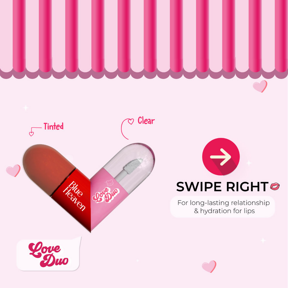 Blue Heaven Love Duo 2-In-1 Clear & Tinted Lip Gloss - Simp ( (Clear+ Mauve)