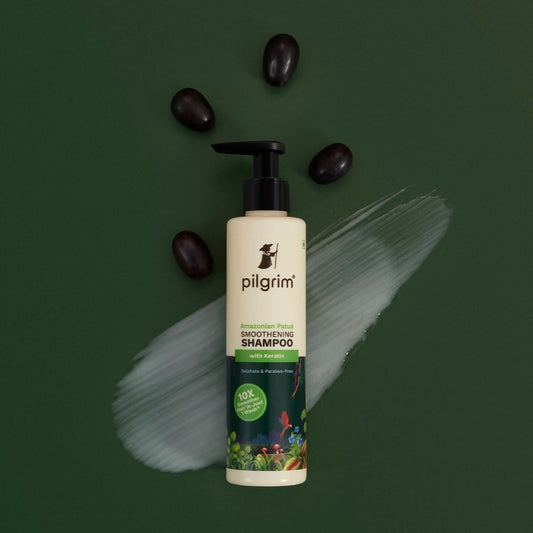 Buy Pilgrim Patua & Keratin Hair Smoothening Shampoo For Dry & Frizzy Hair from DrMediCart, Ship from India to USA