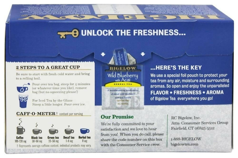 Bigelow Tea Wild Blueberry With Acai Herbal Tea With Freshness & Aroma Caffeine Free