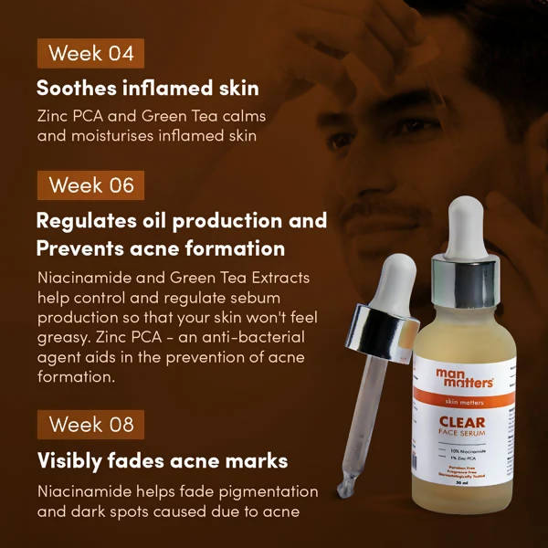 Man Matters Clear Face Serum for Men With Niacinamide & Zinc