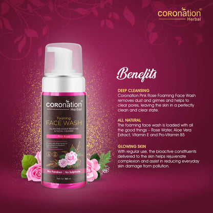 Coronation Herbal Pink Rose Foaming Face Wash