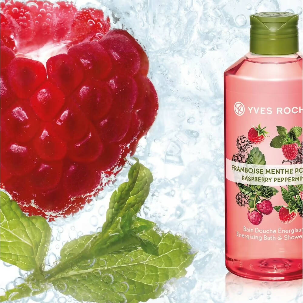 Yves Rocher Energizing Bath & Shower Gel - Raspberry Peppermint - Drmedicart