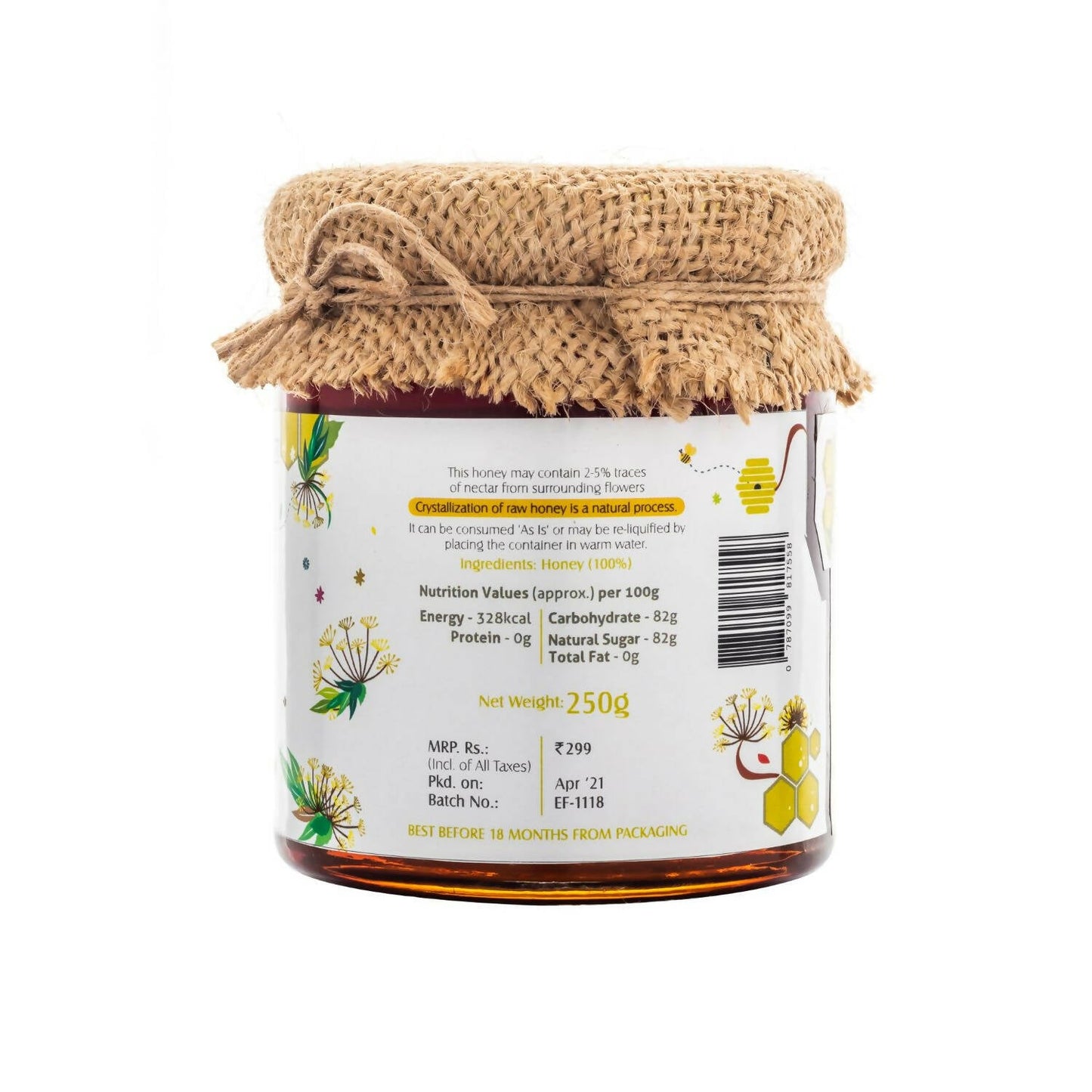 HoneyVeda Premium Raw Fennel Honey