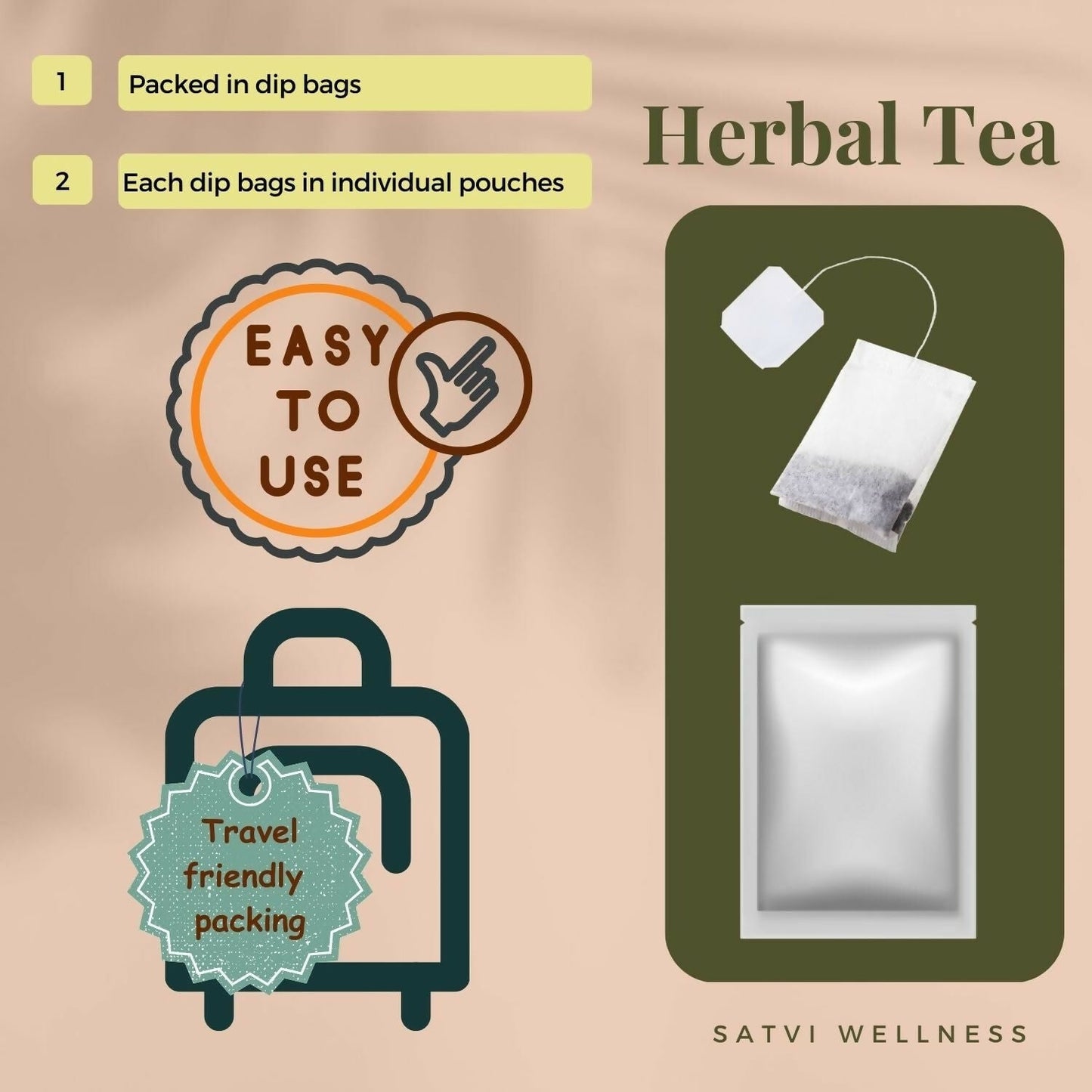 Satvi Wellness Arjuna herbal tea | Terminalia Arjuna tea bag | Natural ingredients | Herbal tea