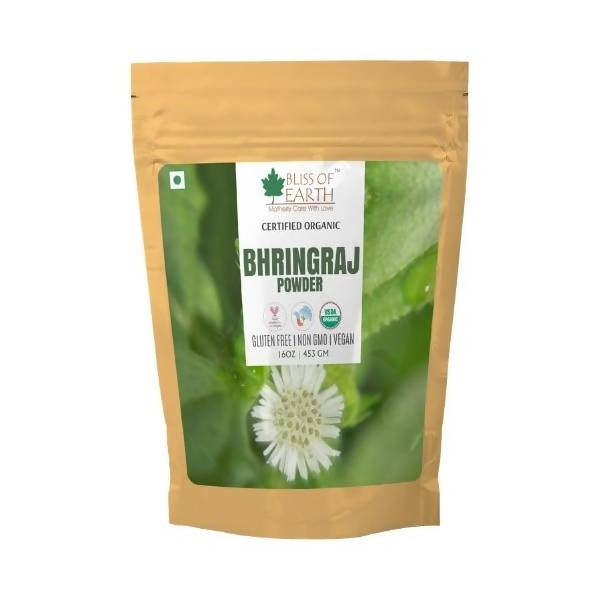 Buy Bliss of Earth Certified Organic Bhringraj Powder from DrMediCart, Ship from India to USA