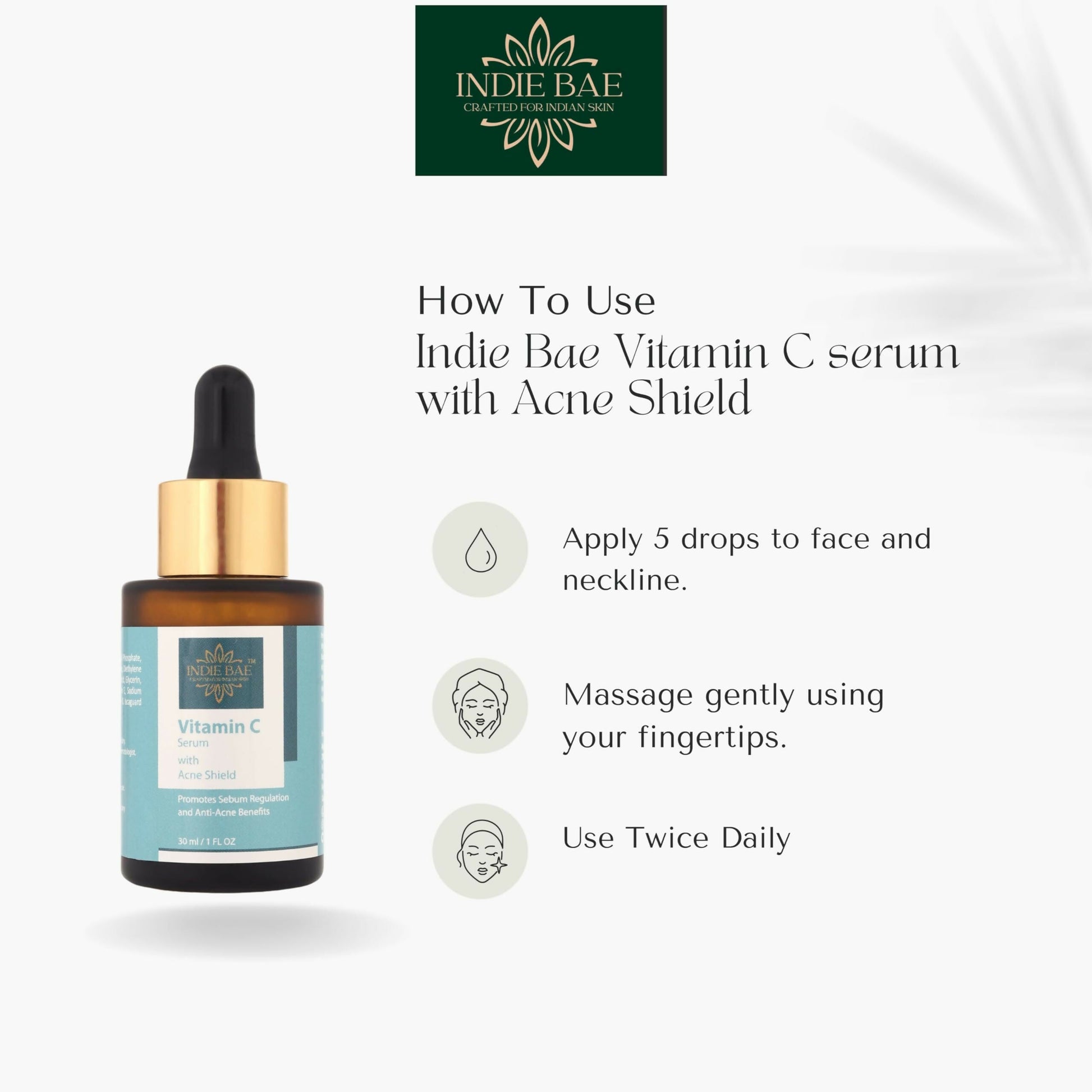 Indie Bae Crafted For Indian Skin: Vitamin C Serum With Acne Shield