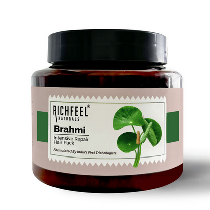 Richfeel Brahmi Hair Pack - Controls Hair Fall, Repairs Damage, Split Ends & Deeply Conditions