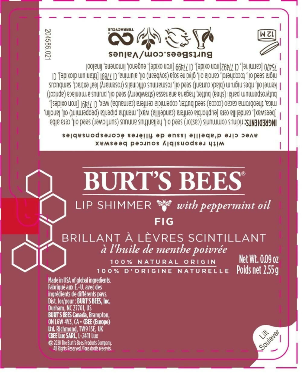 Burt's Bees 100% Natural Moisturizing Lip Shimmer - Fig