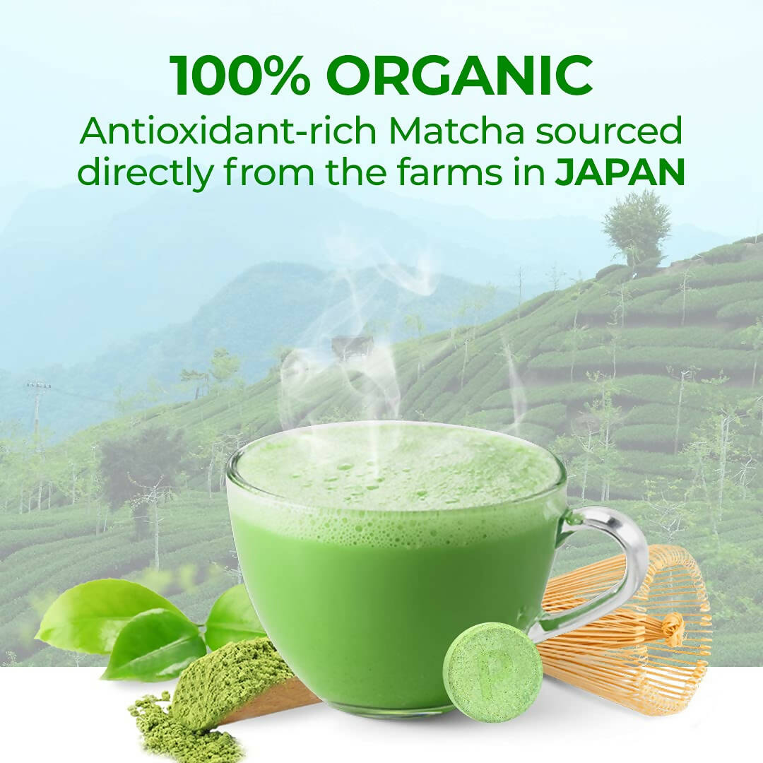 PLIX The Plant Fix Japanese Matcha Effervescent Tablets for Dark Circles - Lemon - DrMediCart