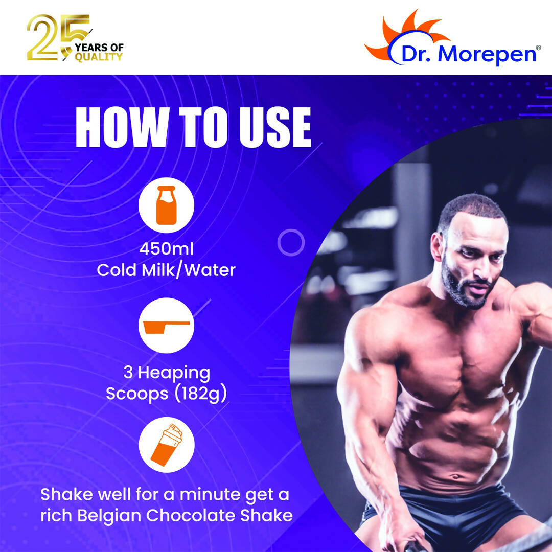 Dr. Morepen Muscle Food Mass Gainer with Ashwagandha & Gokshura - Belgian Chocolate Flavour