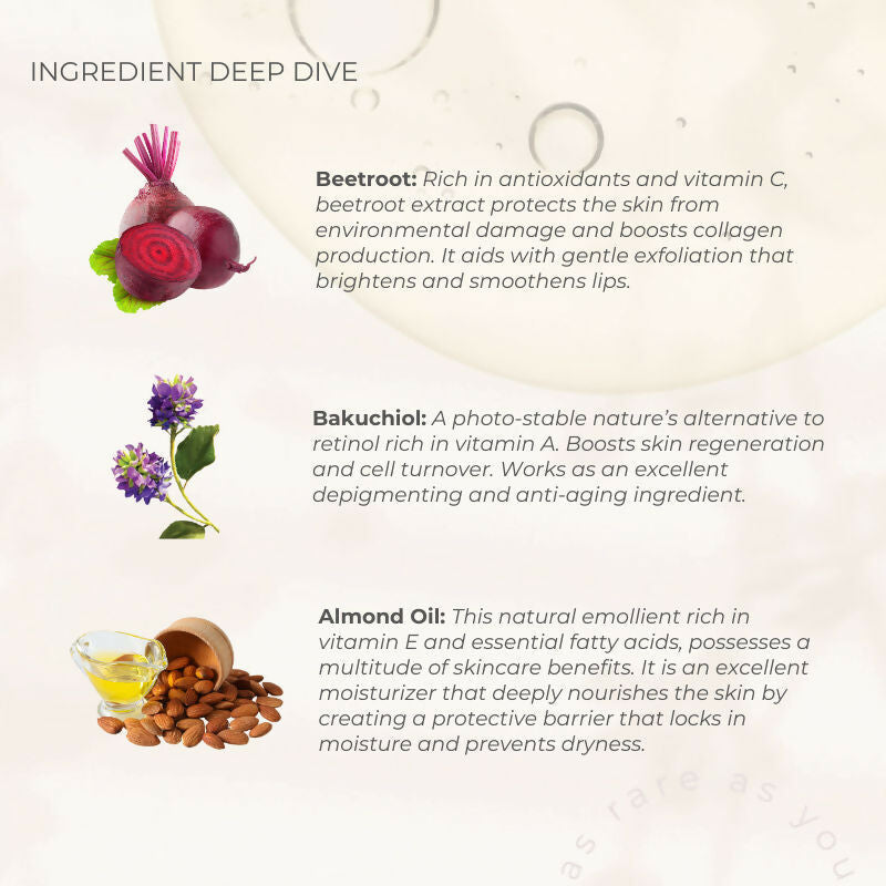 Rare Chemistry Pretty Pout Protecting Day Lip Balm, SPF 20, Beetroot Almond Oil, Moisturising