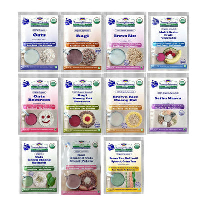 Buy TummyFriendly Foods Organic Sprouted Porridge Mixes Combo from DrMediCart, Ship from India to USA