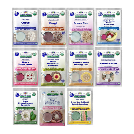 Buy TummyFriendly Foods Organic Sprouted Porridge Mixes Combo from DrMediCart, Ship from India to USA