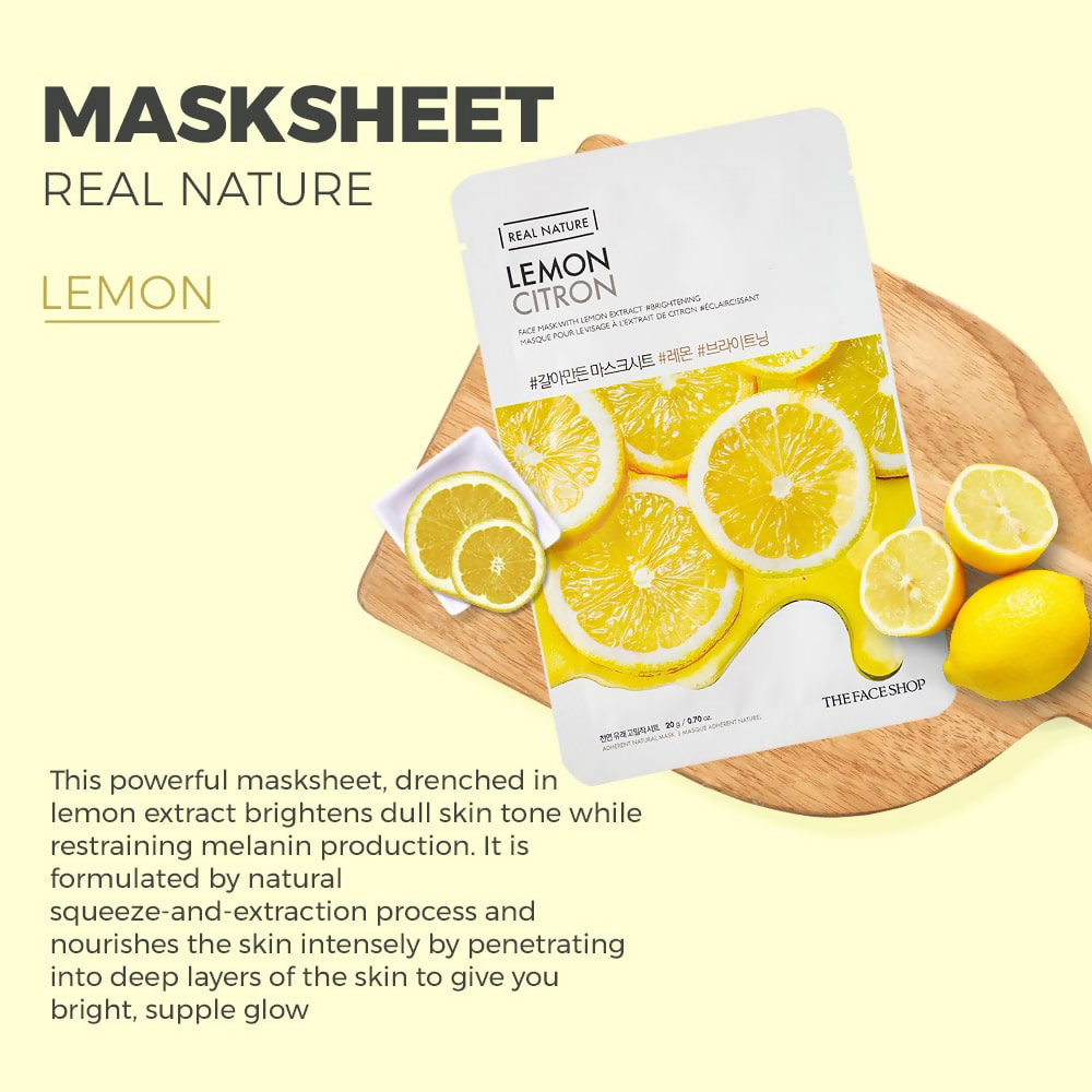 The Face Shop Real Nature Lemon Face Mask - Korean Skincare