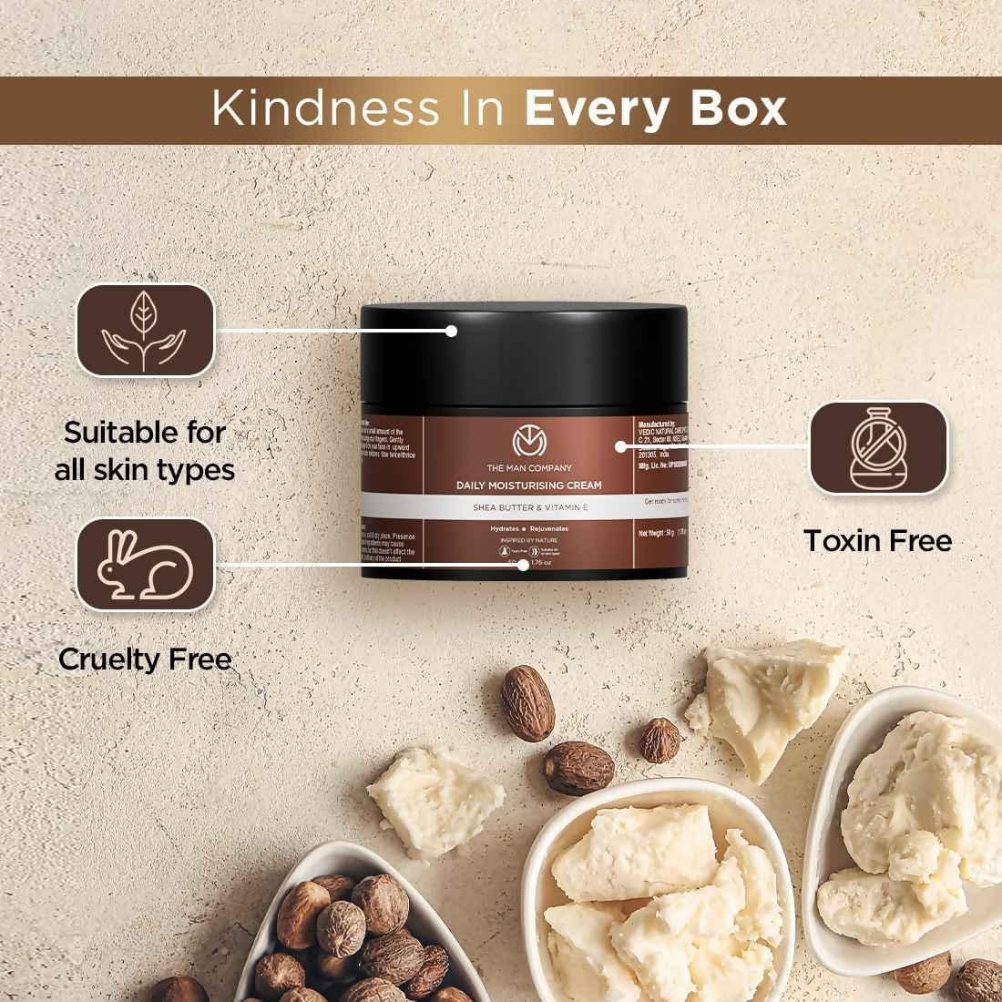 The Man Company Non-Sticky Daily Moisturizing Cream For Dry Skin