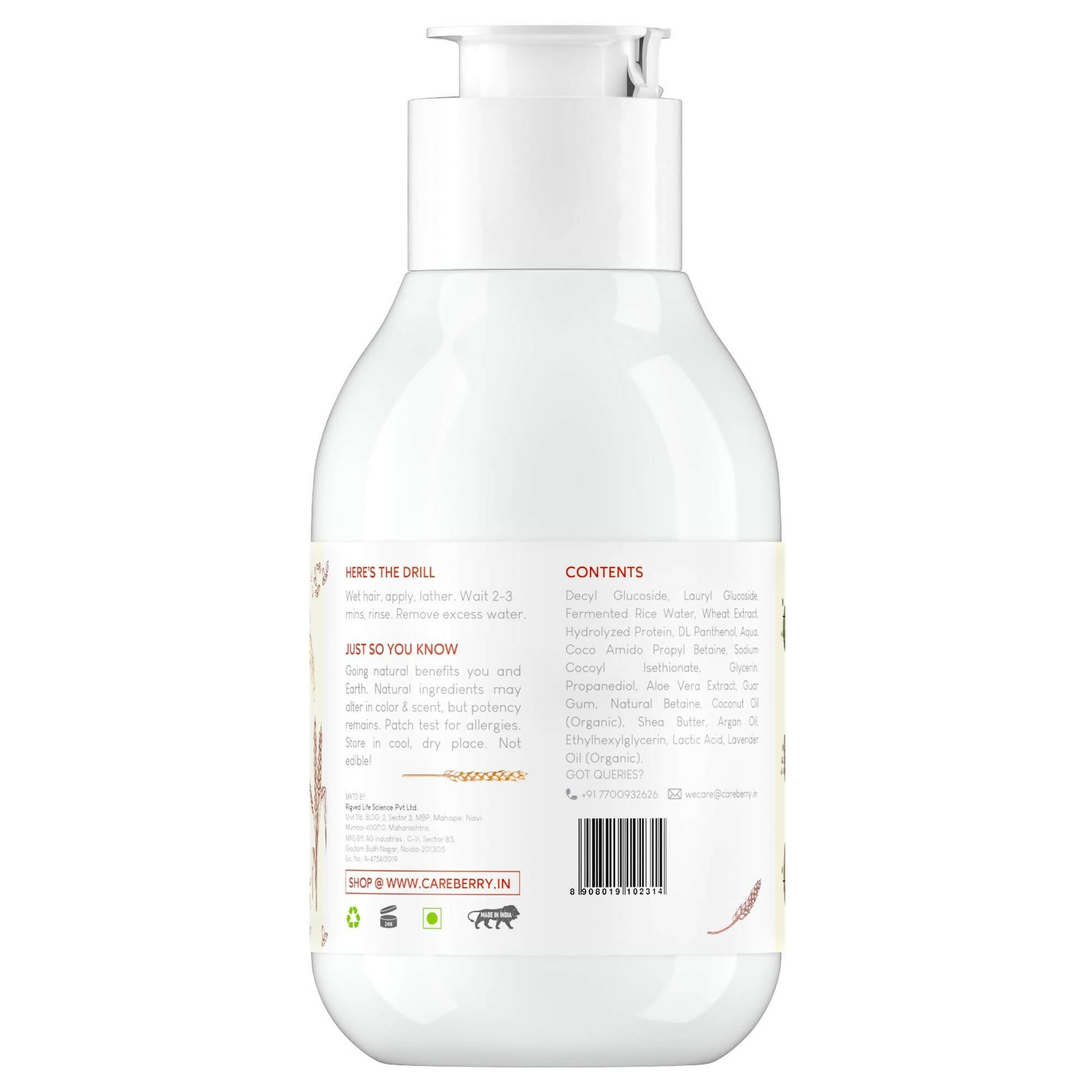 Buy careberry rice wheat volumizing shampoo from DrMediCart, Ship from India to USA