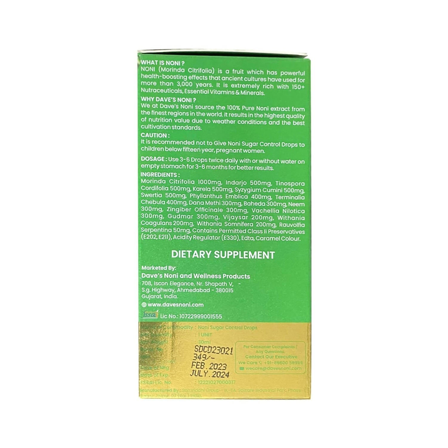The Dave's Noni Sugar Control Drops - Drmedicart
