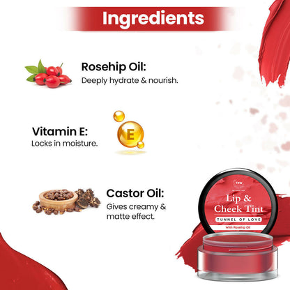 The Natural Wash Tunnel Of Love Lip & Cheek Tint With Rosehip Oil