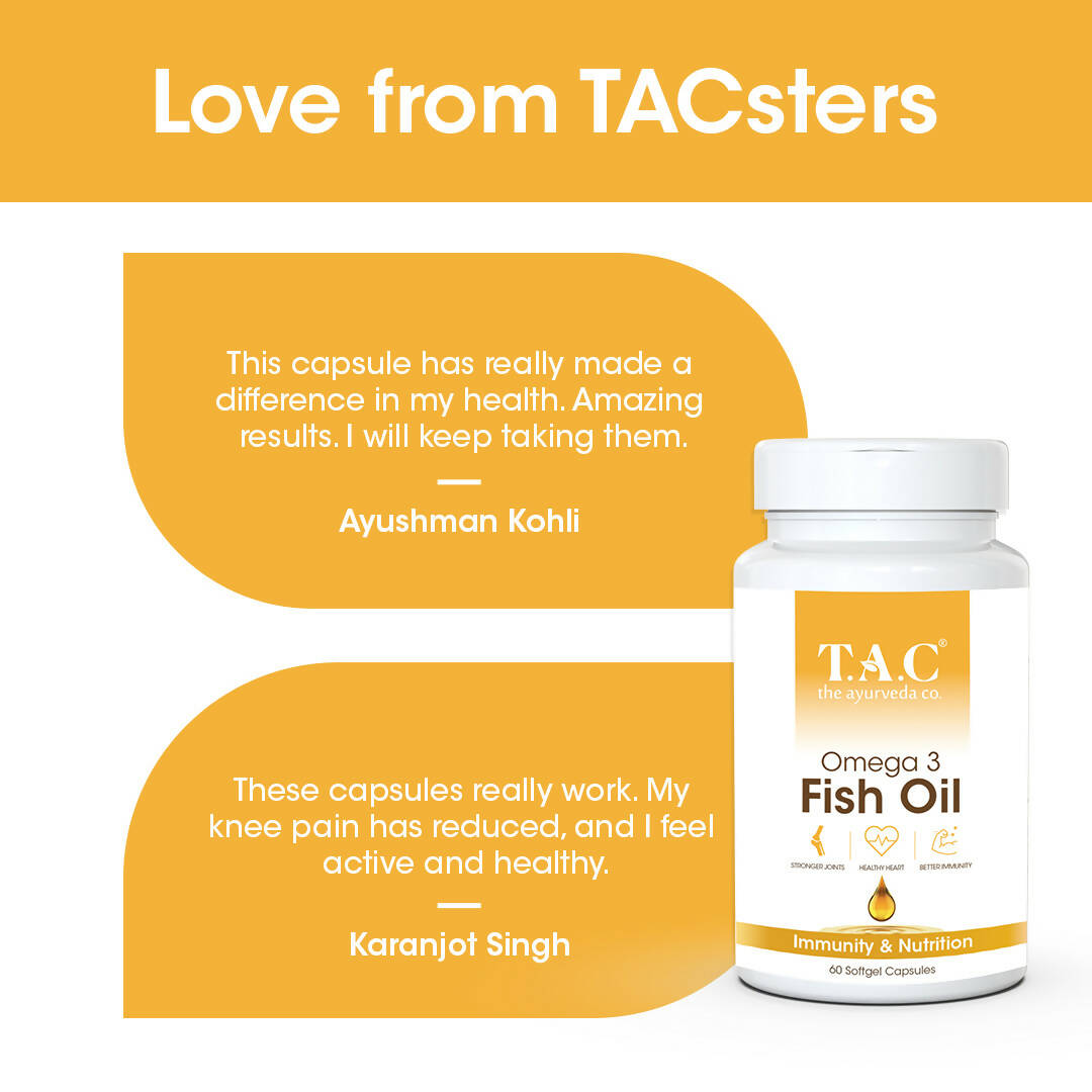 TAC - The Ayurveda Co. Omega 3 Fish Oil Soft Gel Capsules