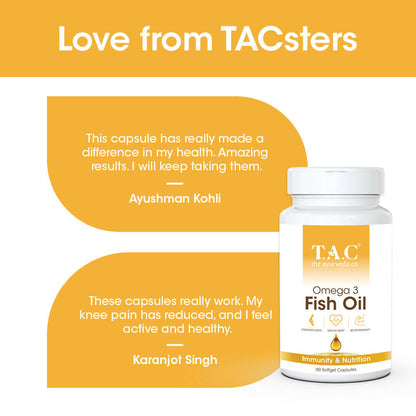 TAC - The Ayurveda Co. Omega 3 Fish Oil Soft Gel Capsules