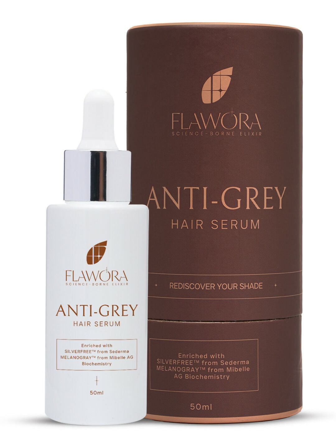 Flawora Anti-Grey Hair Serum, Anti Acne Serum & Gold Face Serum Combo