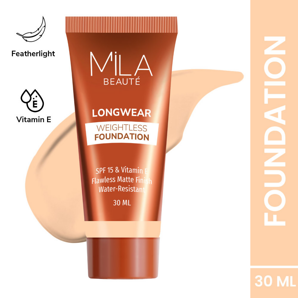 Mila Beaute Longwear Weightless Matte Finish Foundation with SPF 15 - Light Beige