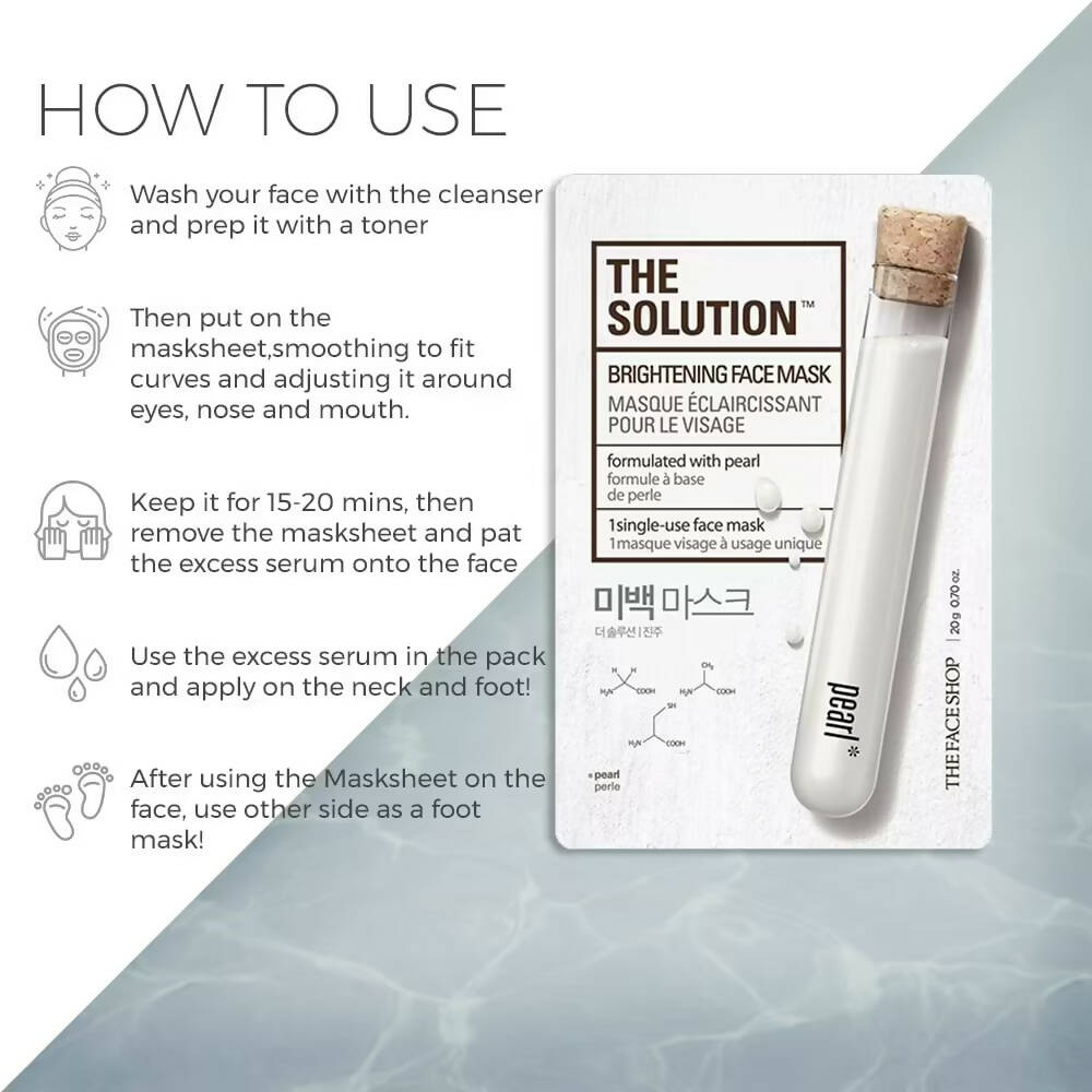 The Face Shop The Solution Brightening Pearl Face Mask - DrMediCart