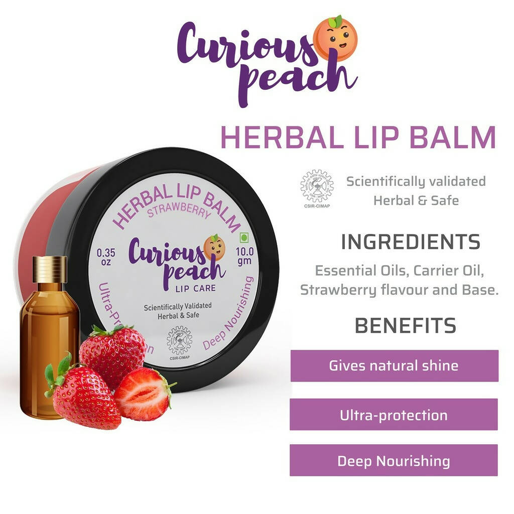Curious Peach Herbal Lip Balm Strawberry