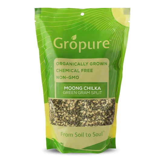 Gropure Organic Moong Dal Chilka (Green Gram Split)