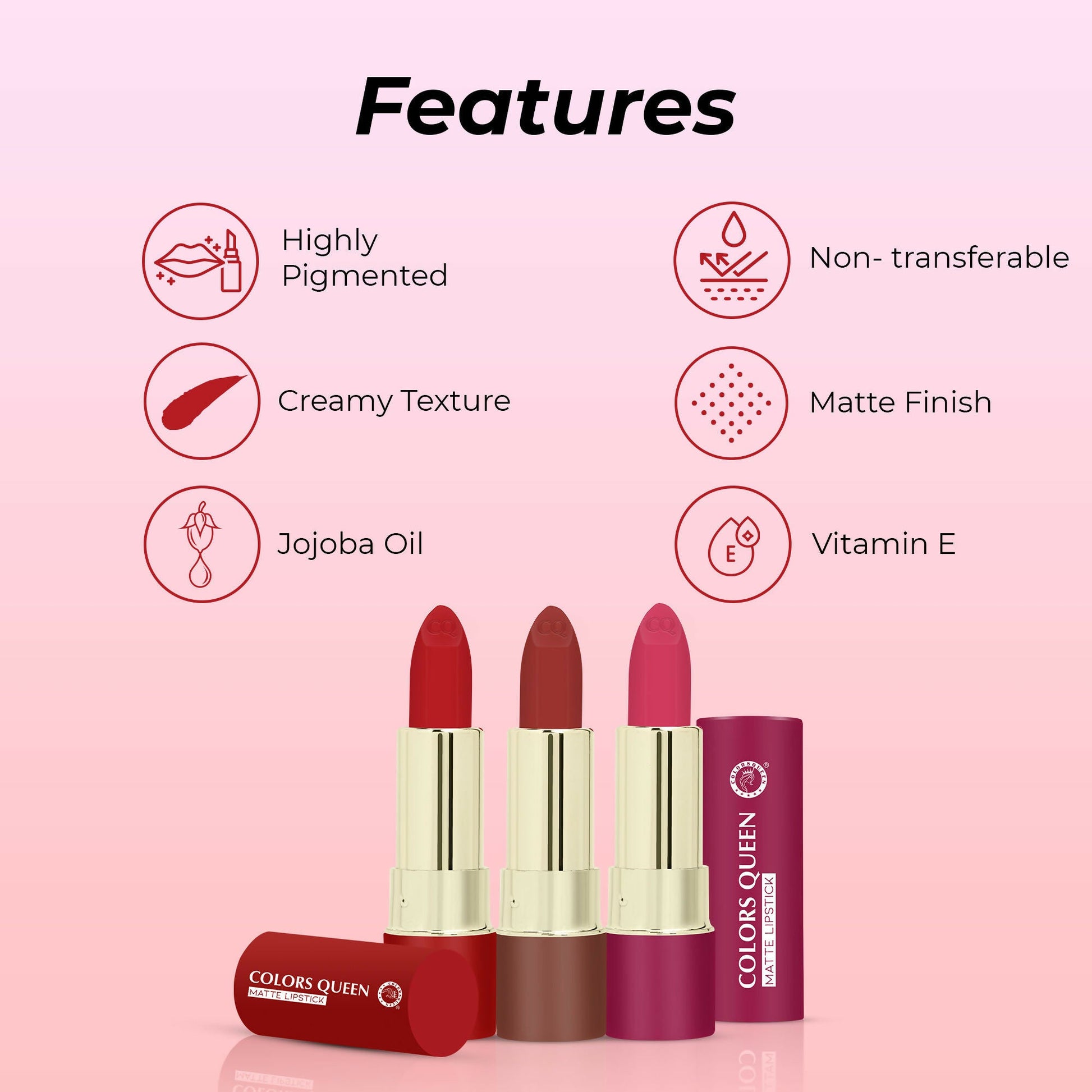 Colors Queen Lippie Stick Matte Lipstick - Red Aurora