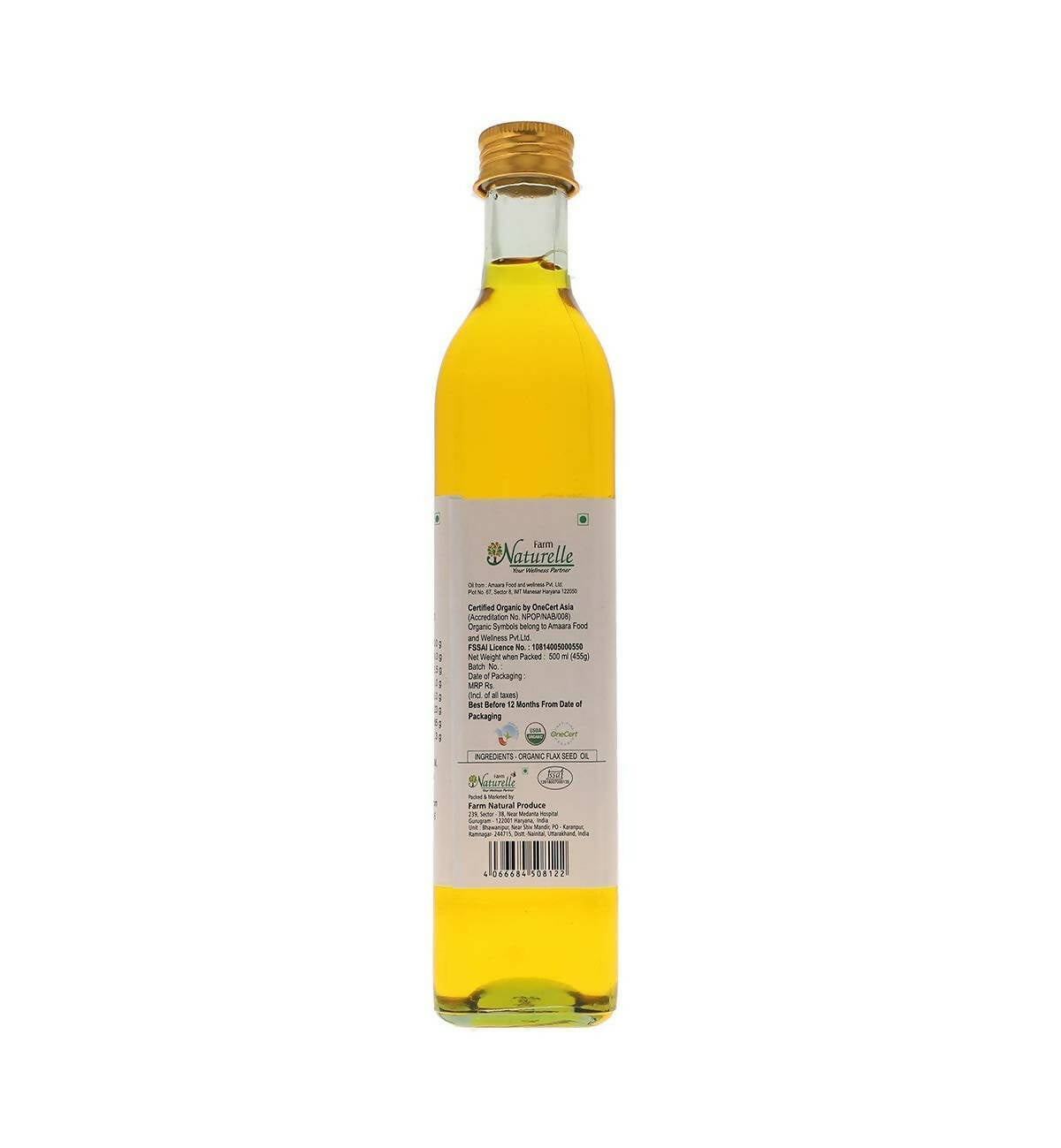 Farm Naturelle 100% Pure Cold Pressed Flax Seed Oil