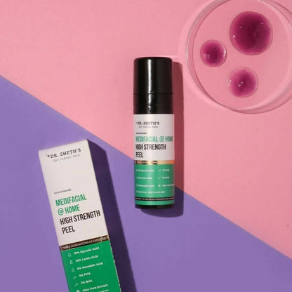Dr. Sheth's Exfoliating Medifacial @ Home High Strength Peel AHA BHA Peeling Solution for Luminous, Even-Toned Skin
