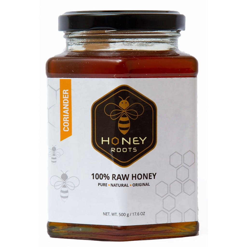 Honey Roots Coriander Flavor Raw Honey