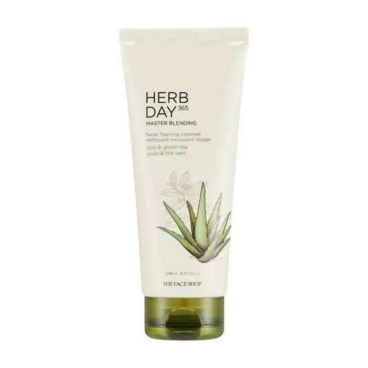 The Face Shop Herb Day 365 Master Blending Foaming Cleanser- Aloe & Green Tea - DrMediCart