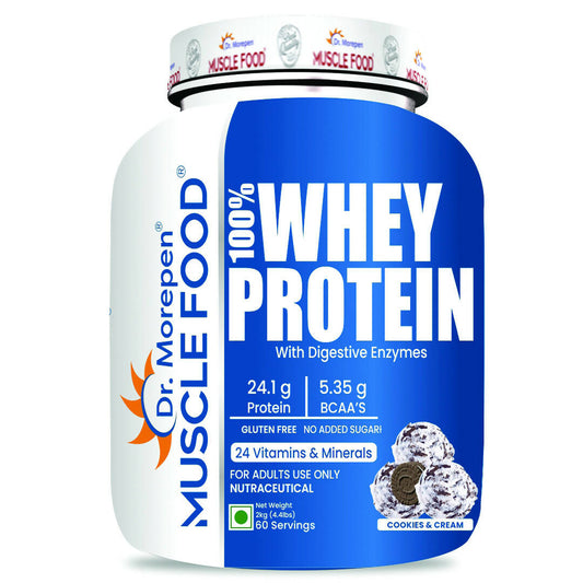 Dr. Morepen Muscle Food 100% Whey Protein - Cookie & Cream Flavour