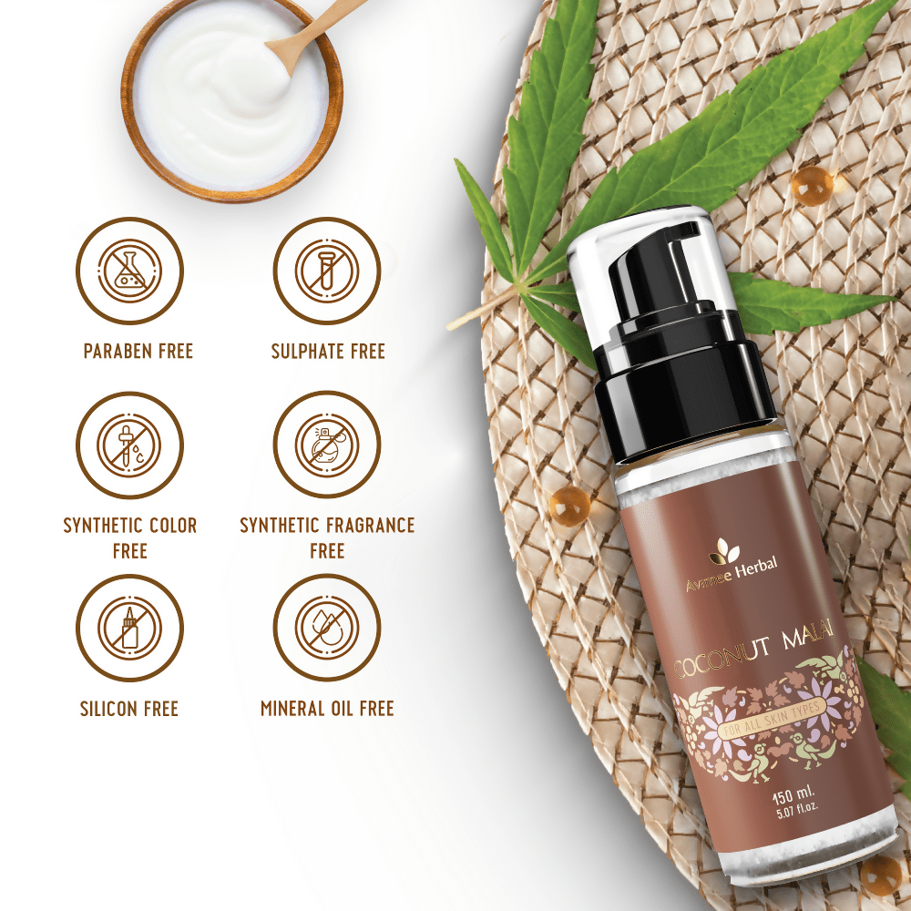Avimee Herbal Coconut Malai, Made from Real Coconuts, For Healthy Skin and Hair