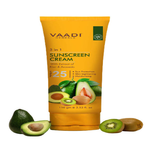 Vaadi Herbals Sunscreen Cream SPF-25 with Extracts of Kiwi and Avocado