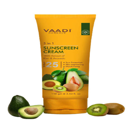 Vaadi Herbals Sunscreen Cream SPF-25 with Extracts of Kiwi and Avocado