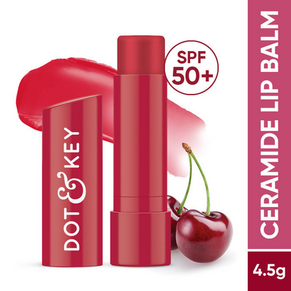 Dot & Key Barrier Repair Hydrating Lip Balm SPF 50 With Ceramides & Peptides Cherry Crimson