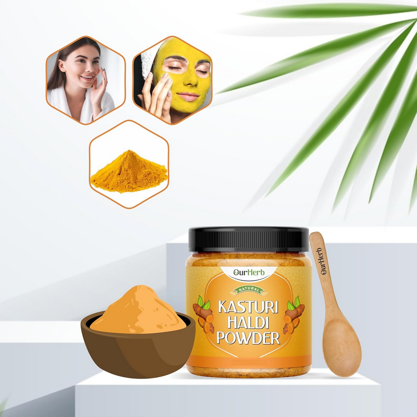 OurHerb Kasturi Haldi Powder Face Pack For Glowing Skin