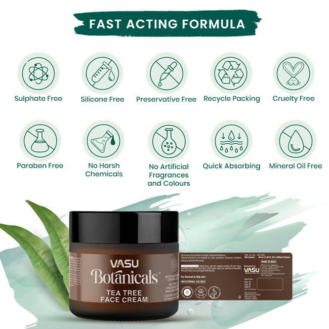 Vasu Healthcare Botanicals Tea Tree Face Cream - Drmedicart