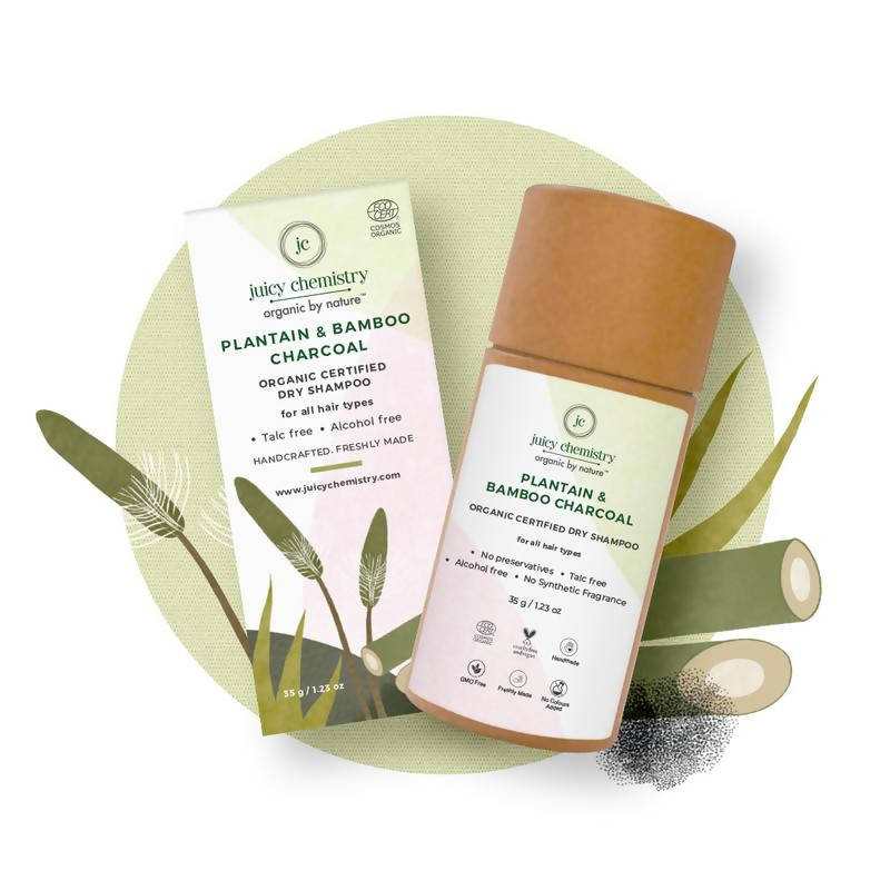 Juicy Chemistry Plantain, Bamboo & Charcoal Organic Dry Shampoo - DrMediCart