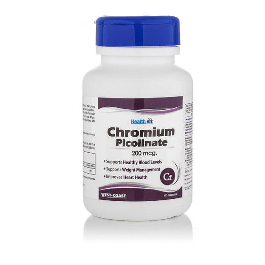 Buy Healthvit Chromium Picolinate 200mcg Capsules from DrMediCart, Ship from India to USA