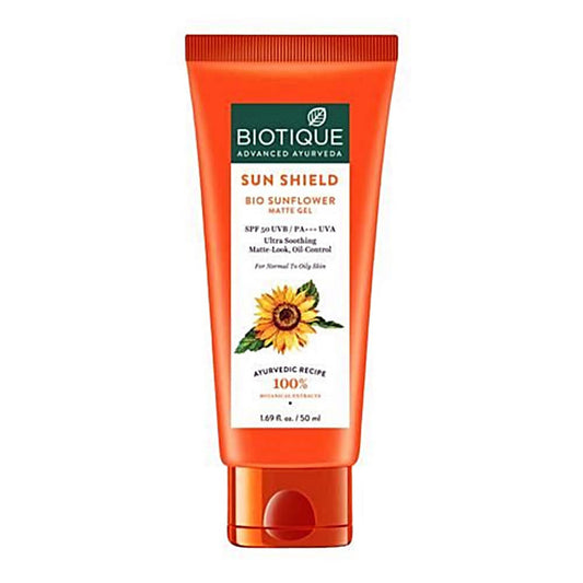 Buy Biotique Advanced Ayurveda Sun Shield Sunflower Matte Gel from DrMediCart, Ship from India to USA