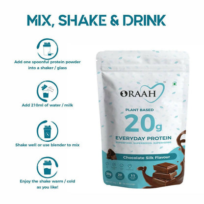 Oraah Plant Based Protein Powder Chocolate Flavor With Shaker