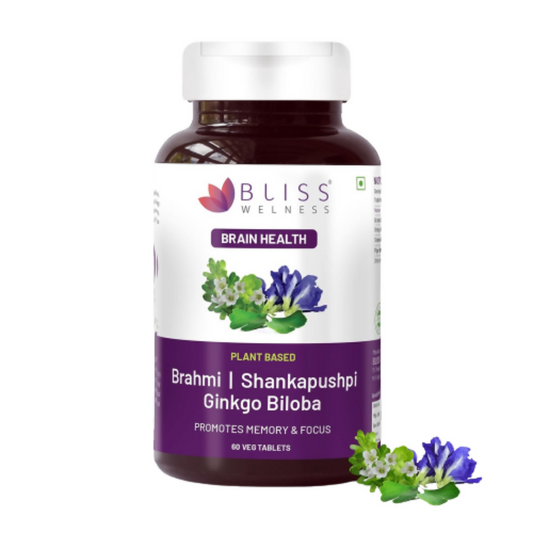 Bliss Welness Brahmi Shankpushpi Ginkgo Biloba Tablets