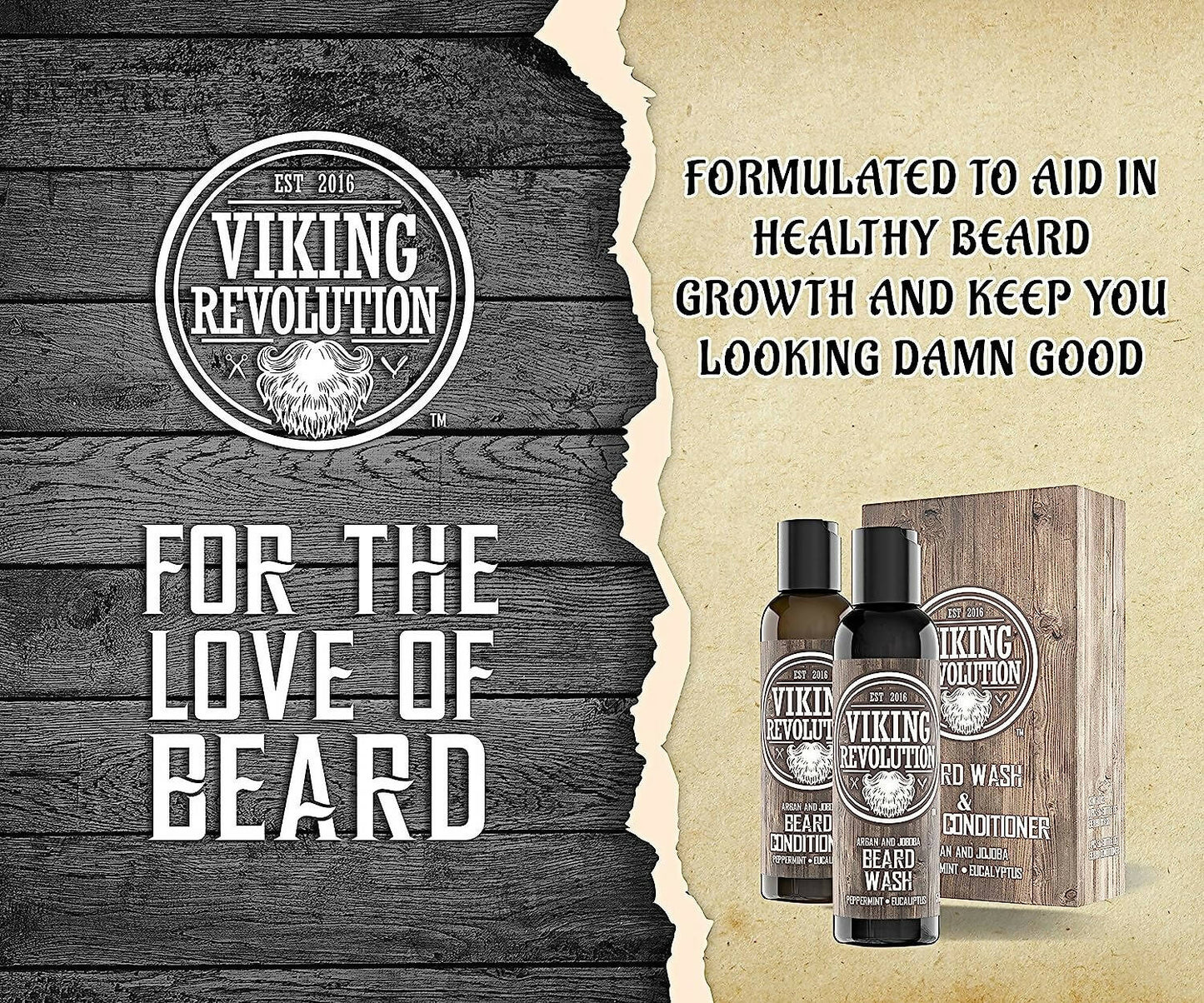 Viking Revolution Beard Wash and Beard Conditioner Combo - DrMediCart